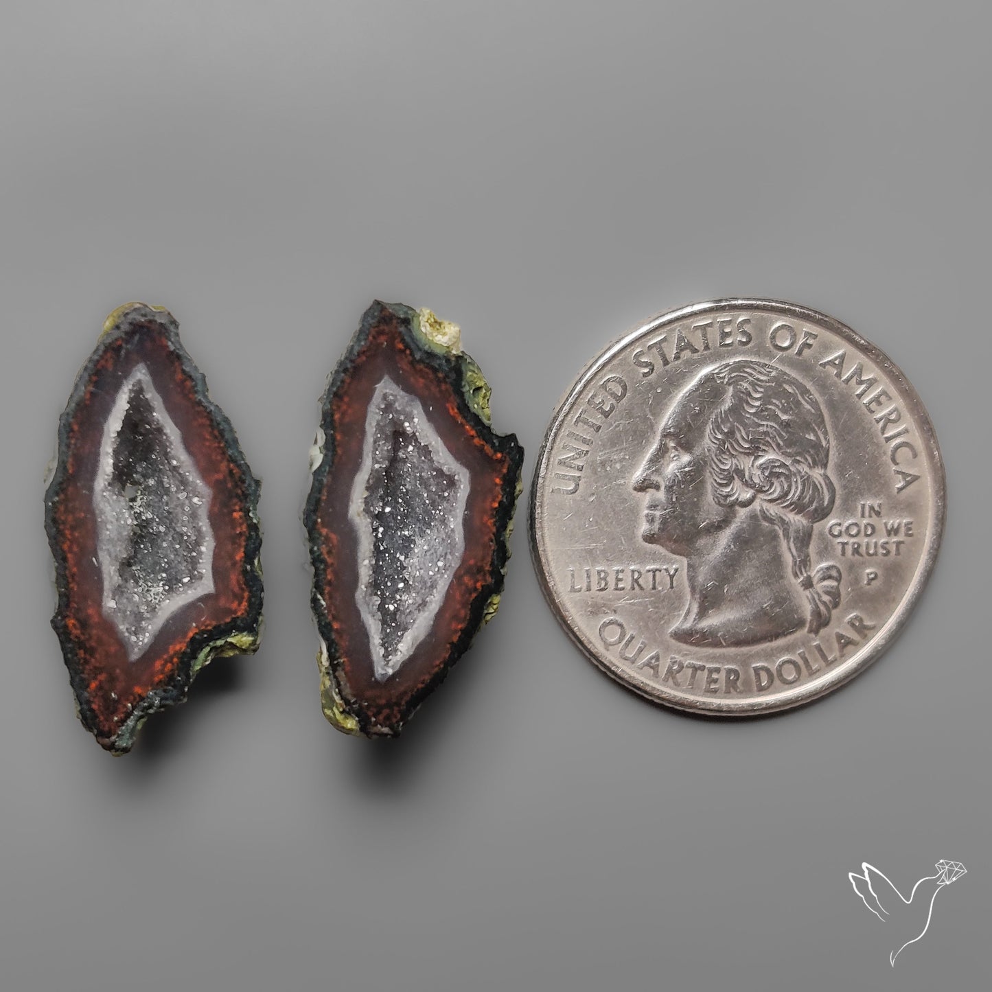 Tabasco Baby Geode Druzy Pair