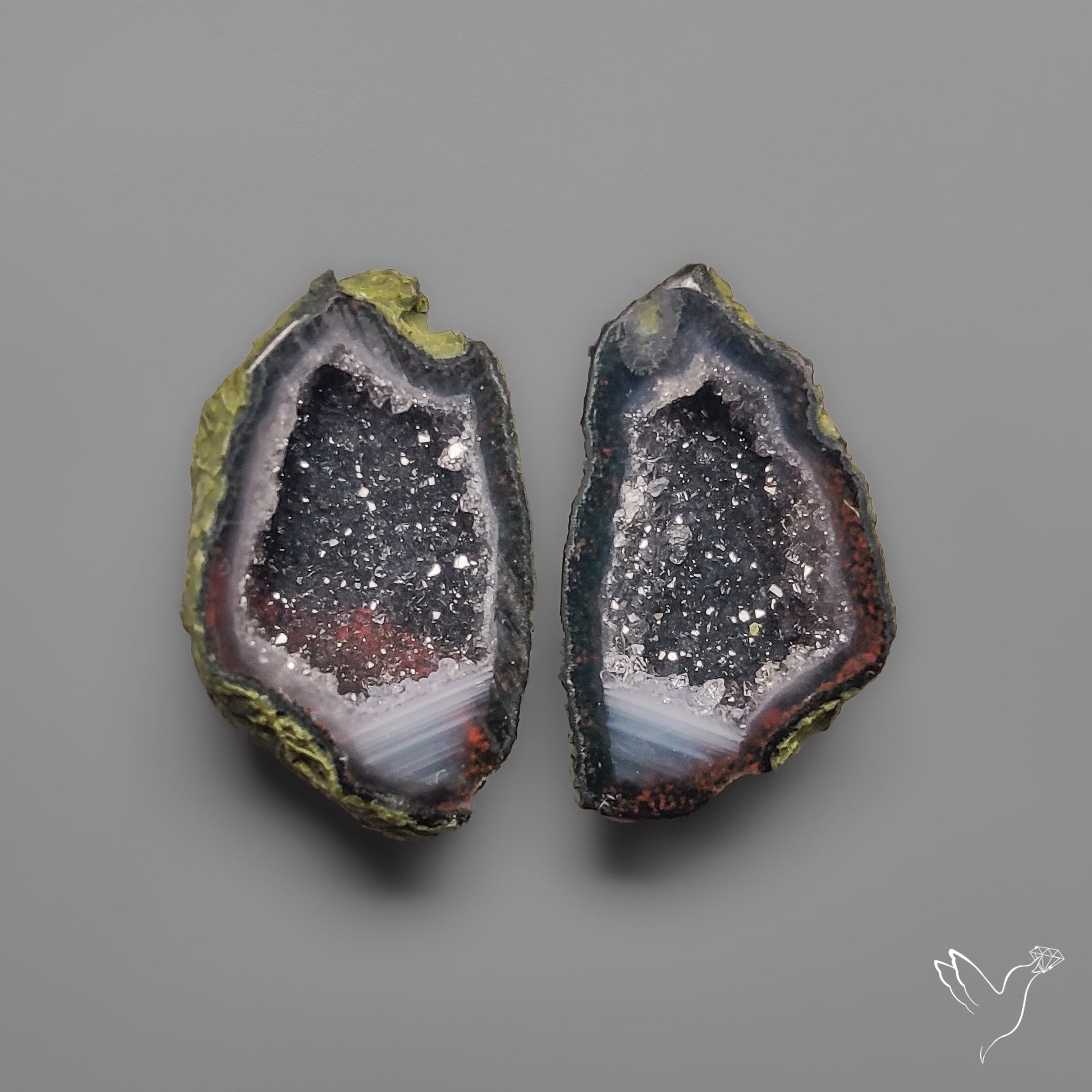 Tabasco Baby Geode Druzy Pair