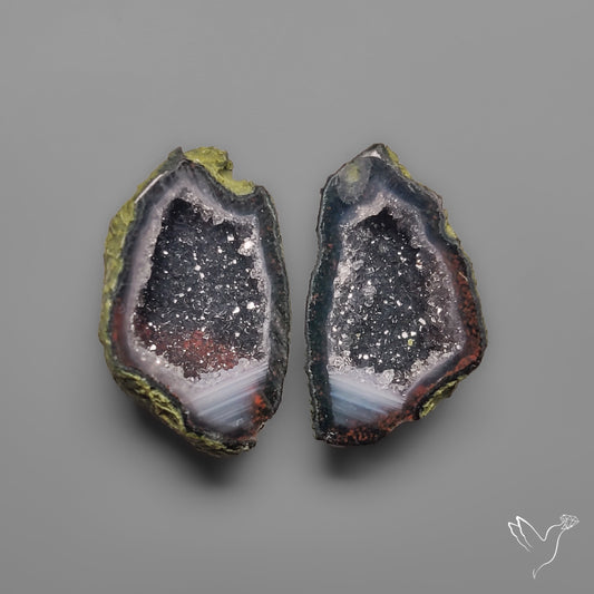 Tabasco Baby Geode Druzy Pair
