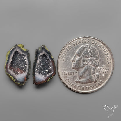 Tabasco Baby Geode Druzy Pair