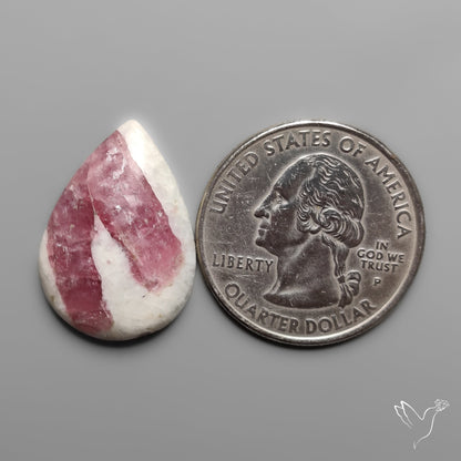 Pink Tourmaline In Quartz Cabochon