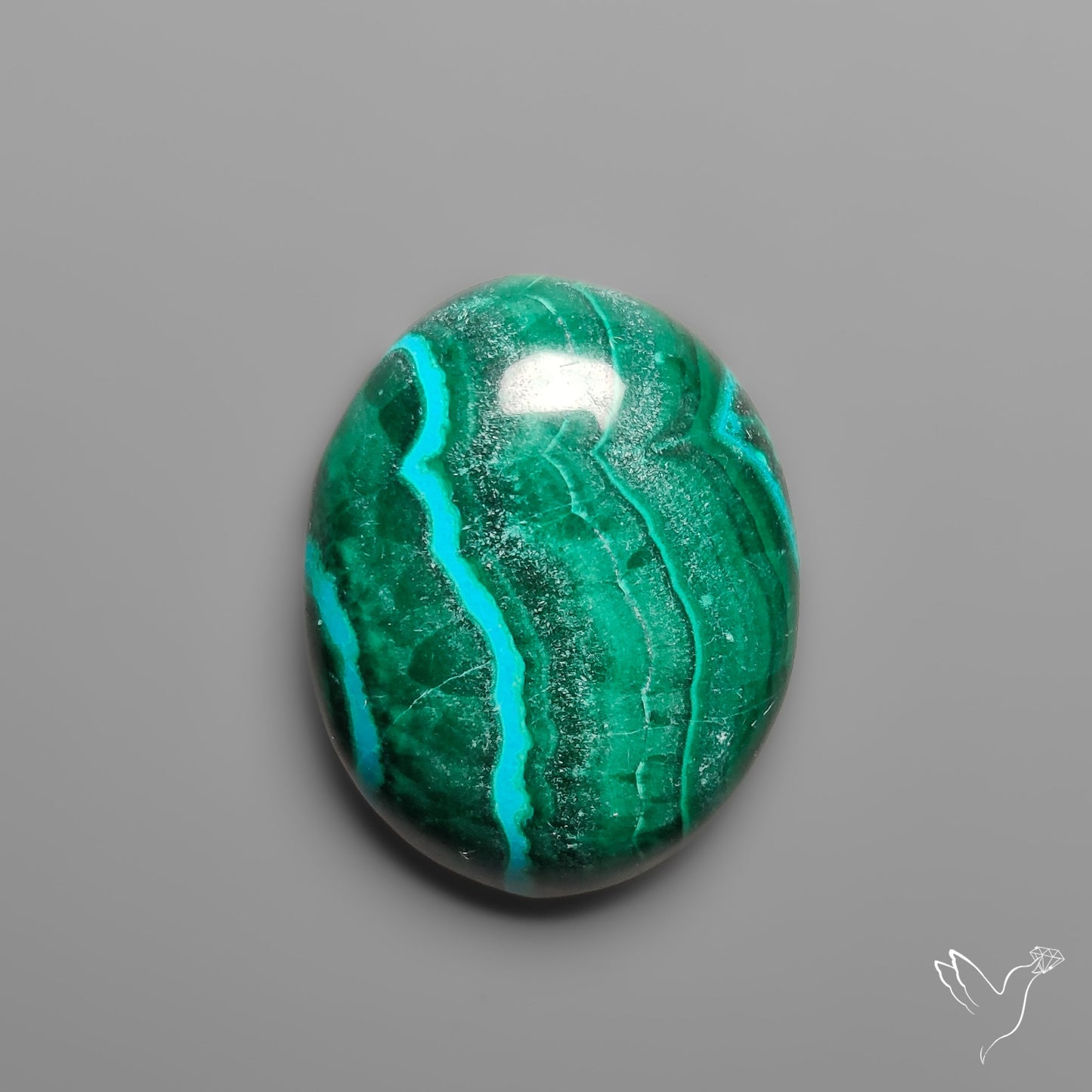 Chrysocolla In Malachite Cabochon