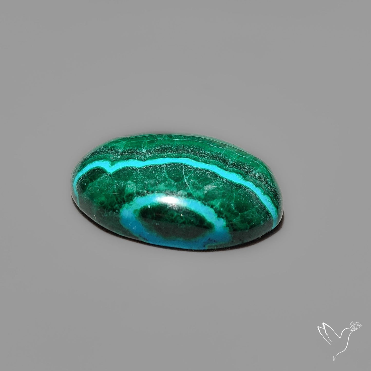 Chrysocolla In Malachite Cabochon