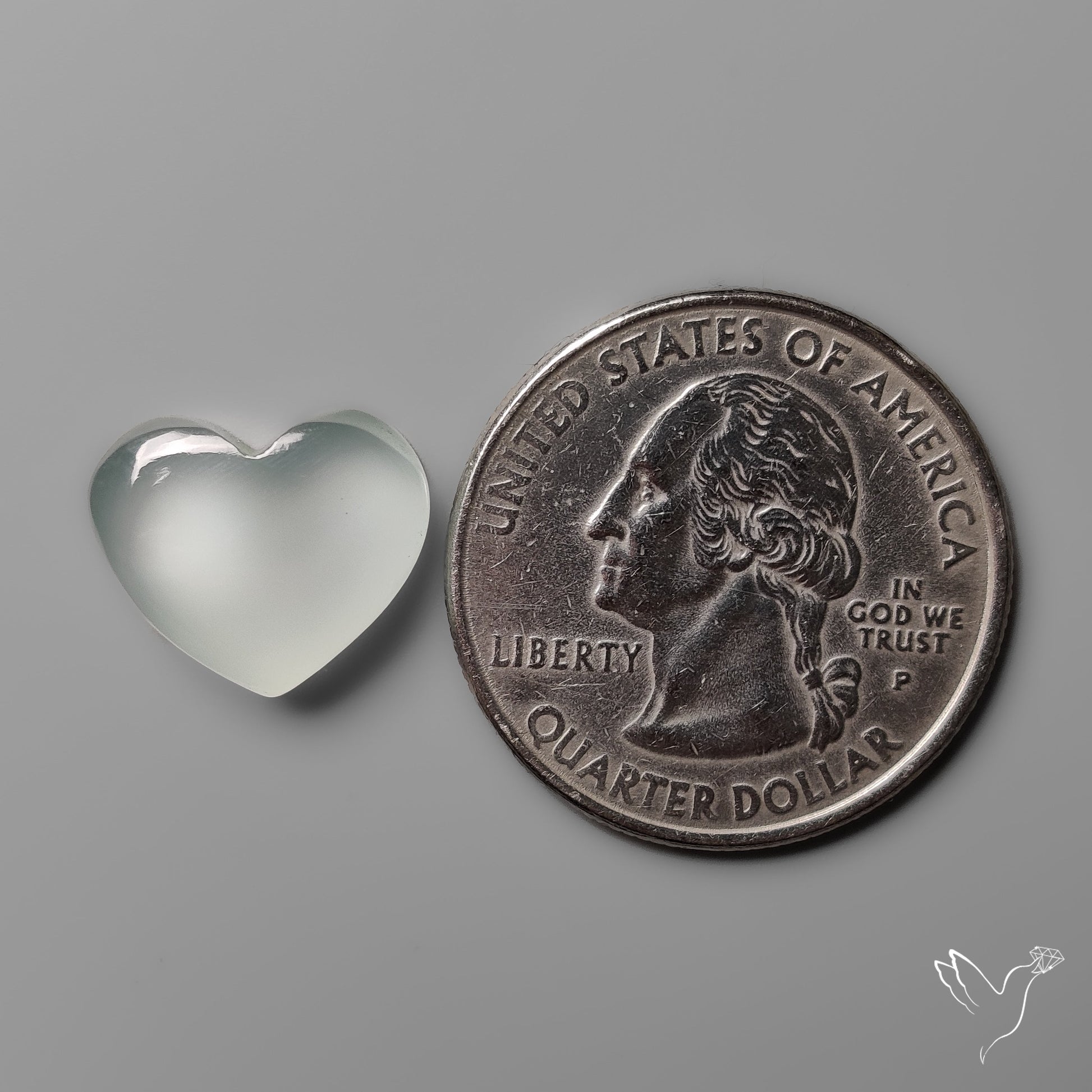 Aqua Chalcedony Heart