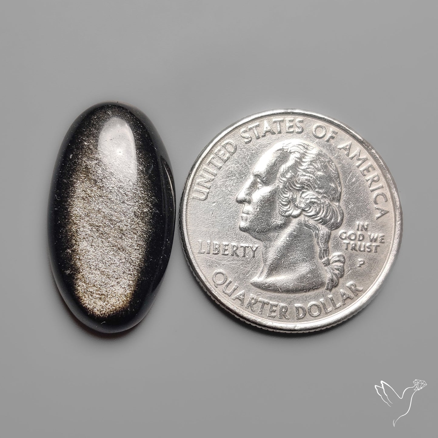 Silversheen Obsidian Cabochon