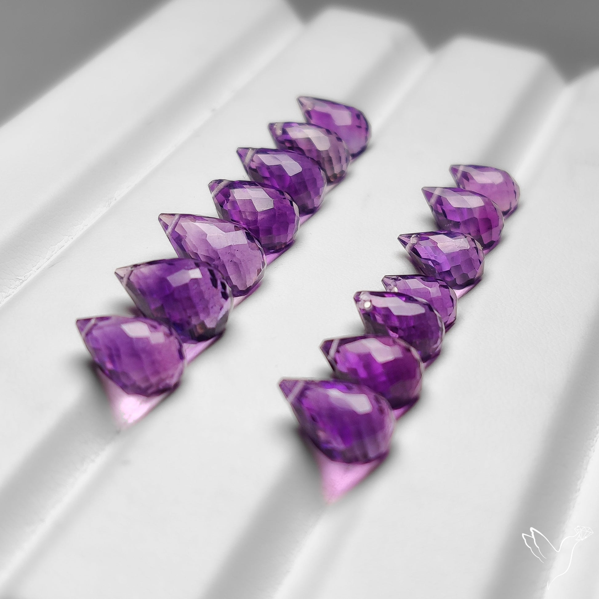 Faceted Amethyst Drops Set