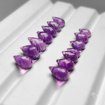 Faceted Amethyst Drops Set