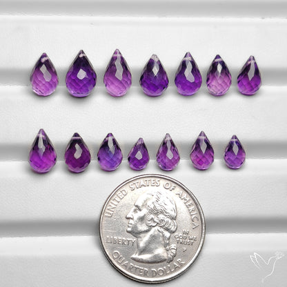 Faceted Amethyst Drops Set
