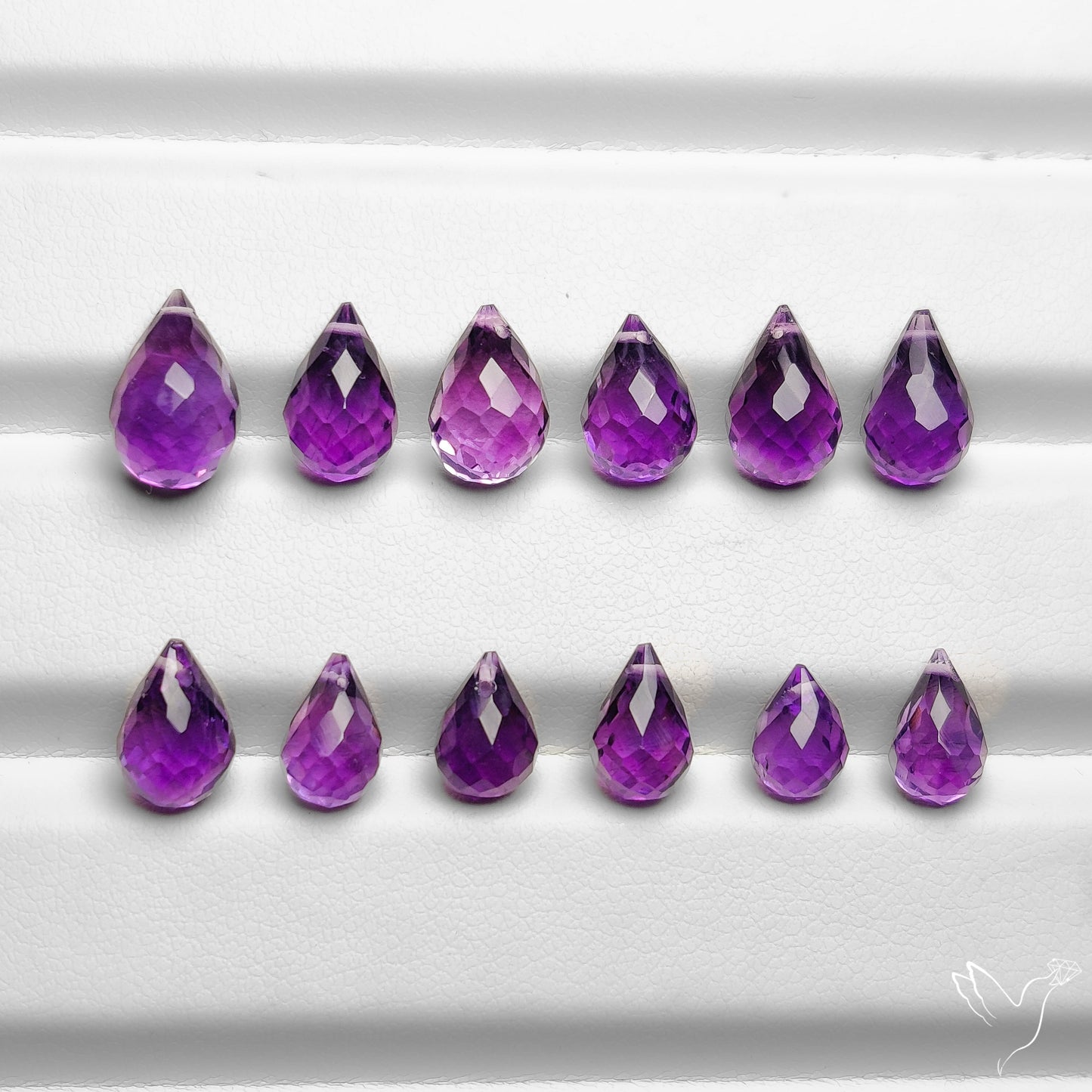 Faceted Amethyst Drops Set