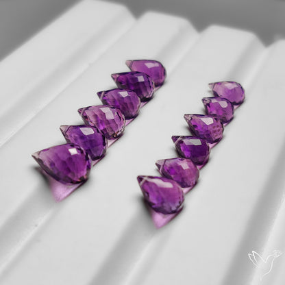 Faceted Amethyst Drops Set