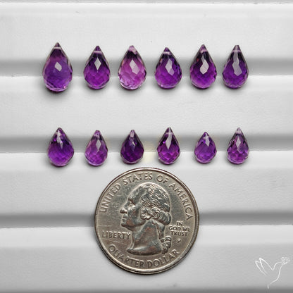 Faceted Amethyst Drops Set