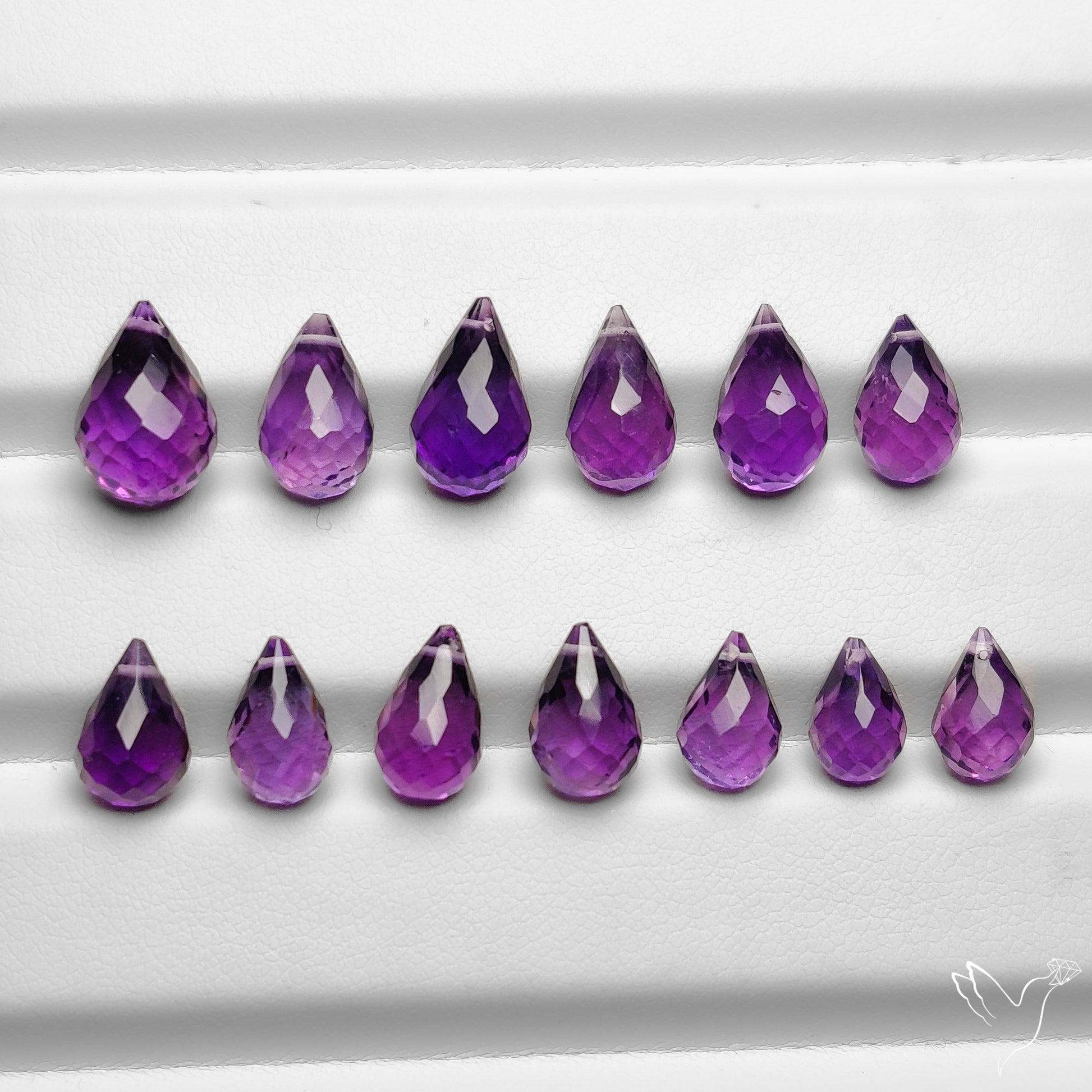 Faceted Amethyst Drops Set