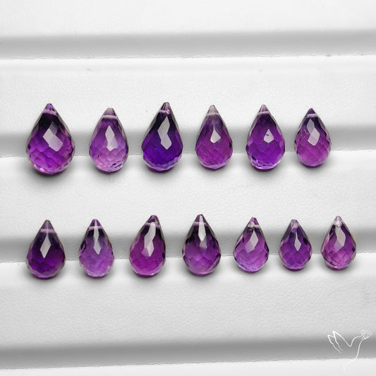 Faceted Amethyst Drops Set