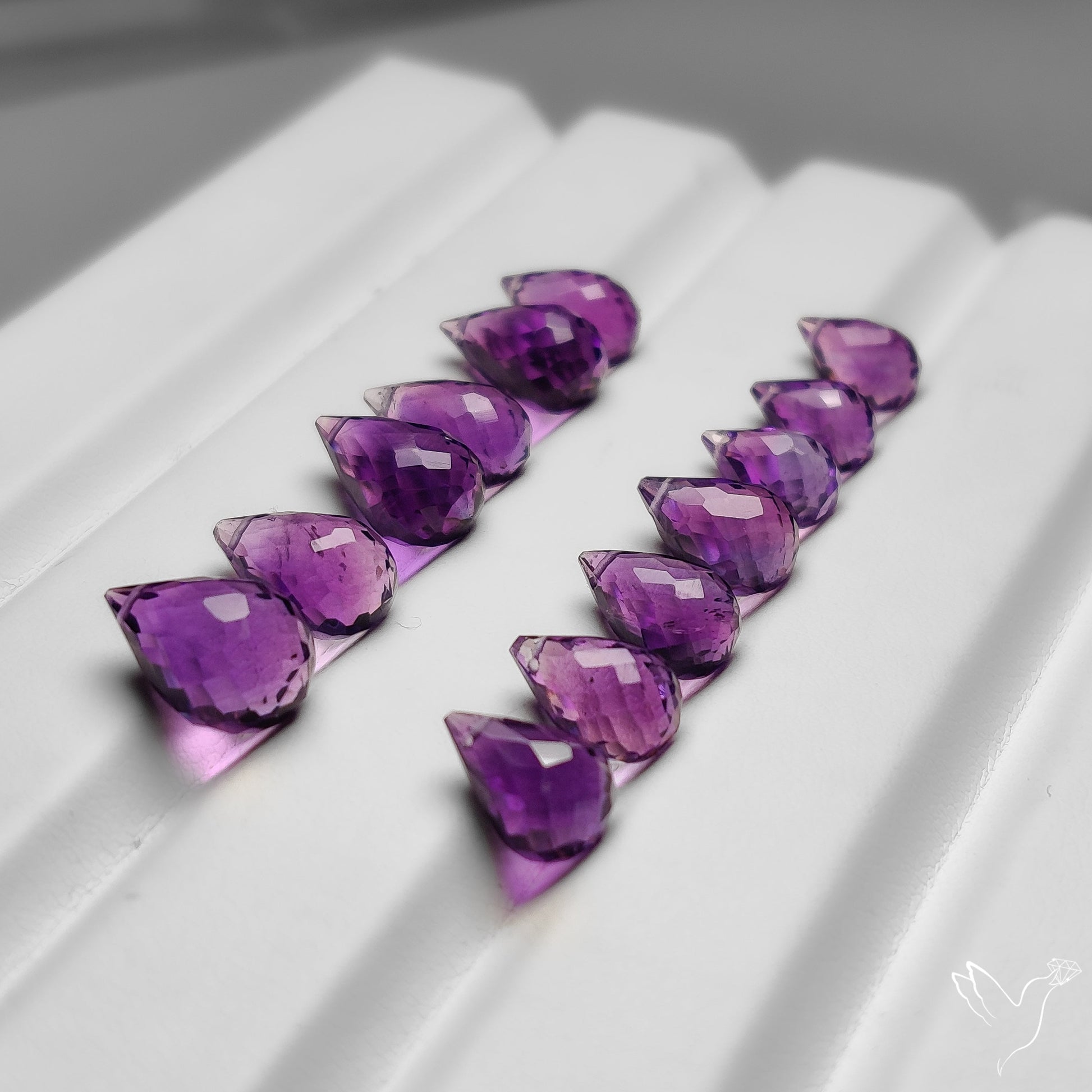 Faceted Amethyst Drops Set