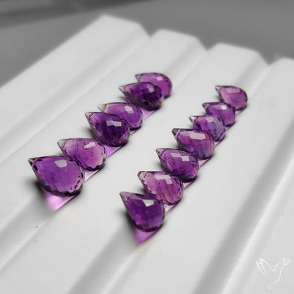 Faceted Amethyst Drops Set