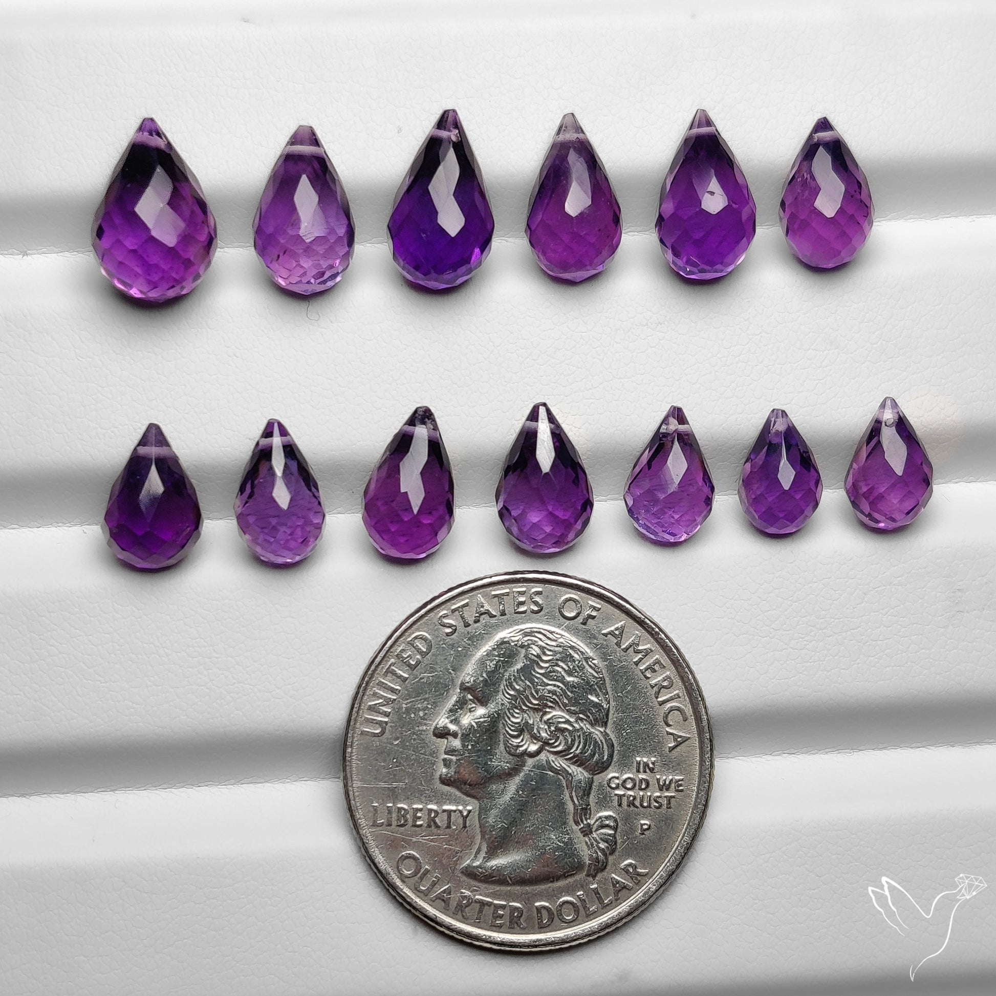 Faceted Amethyst Drops Set