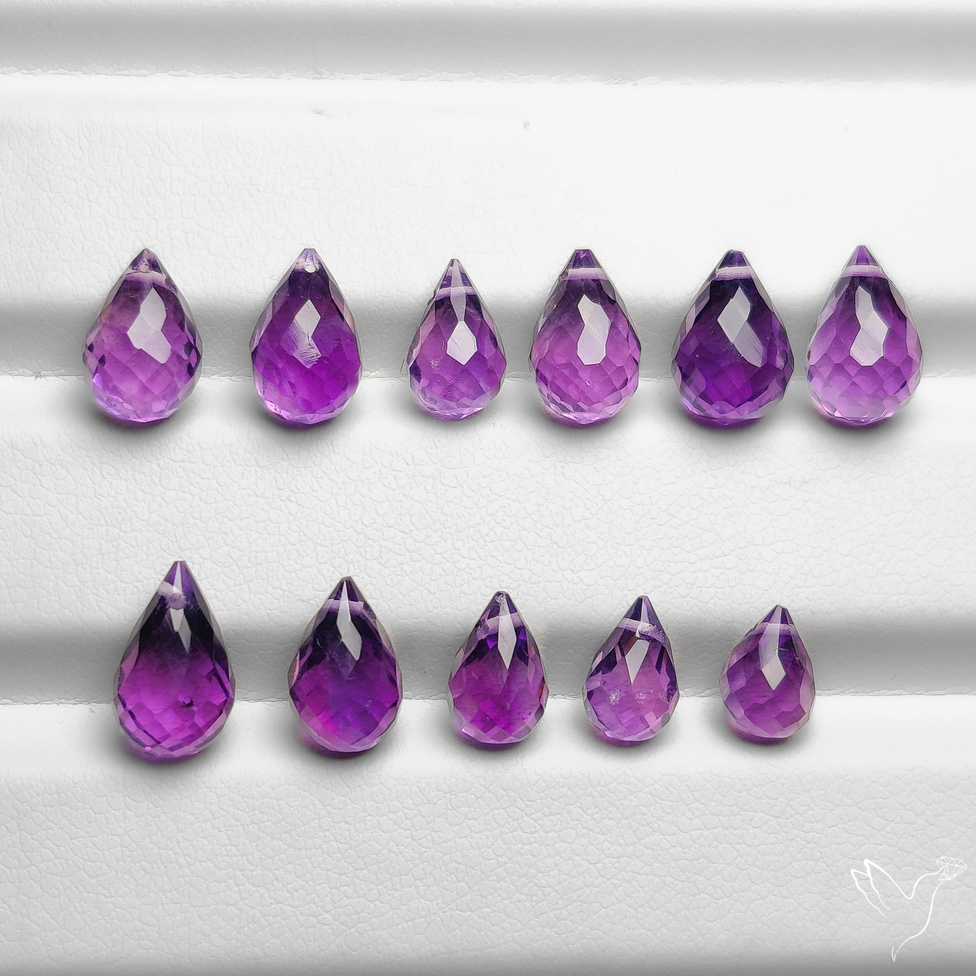 Faceted Amethyst Drops Set