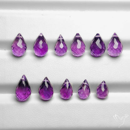 Faceted Amethyst Drops Set