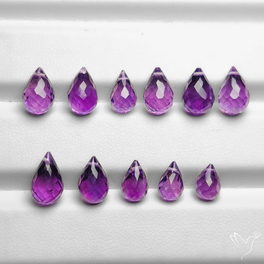 Faceted Amethyst Drops Set
