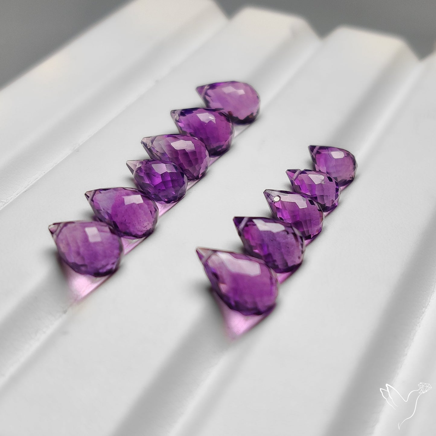 Faceted Amethyst Drops Set