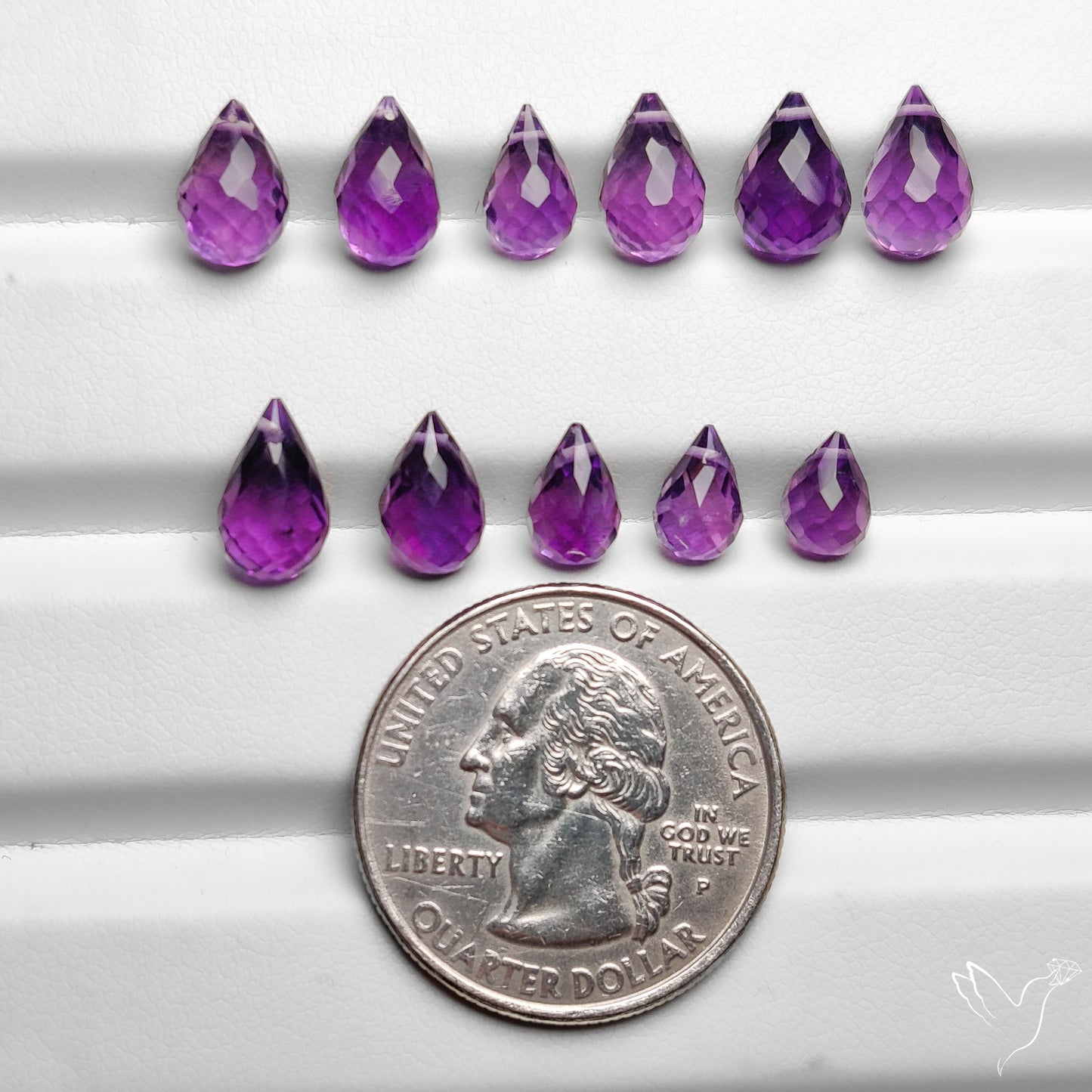 Faceted Amethyst Drops Set