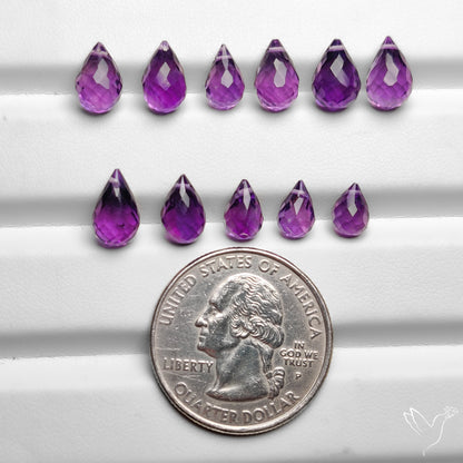 Faceted Amethyst Drops Set