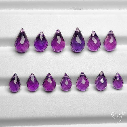 Faceted Amethyst Drops Set