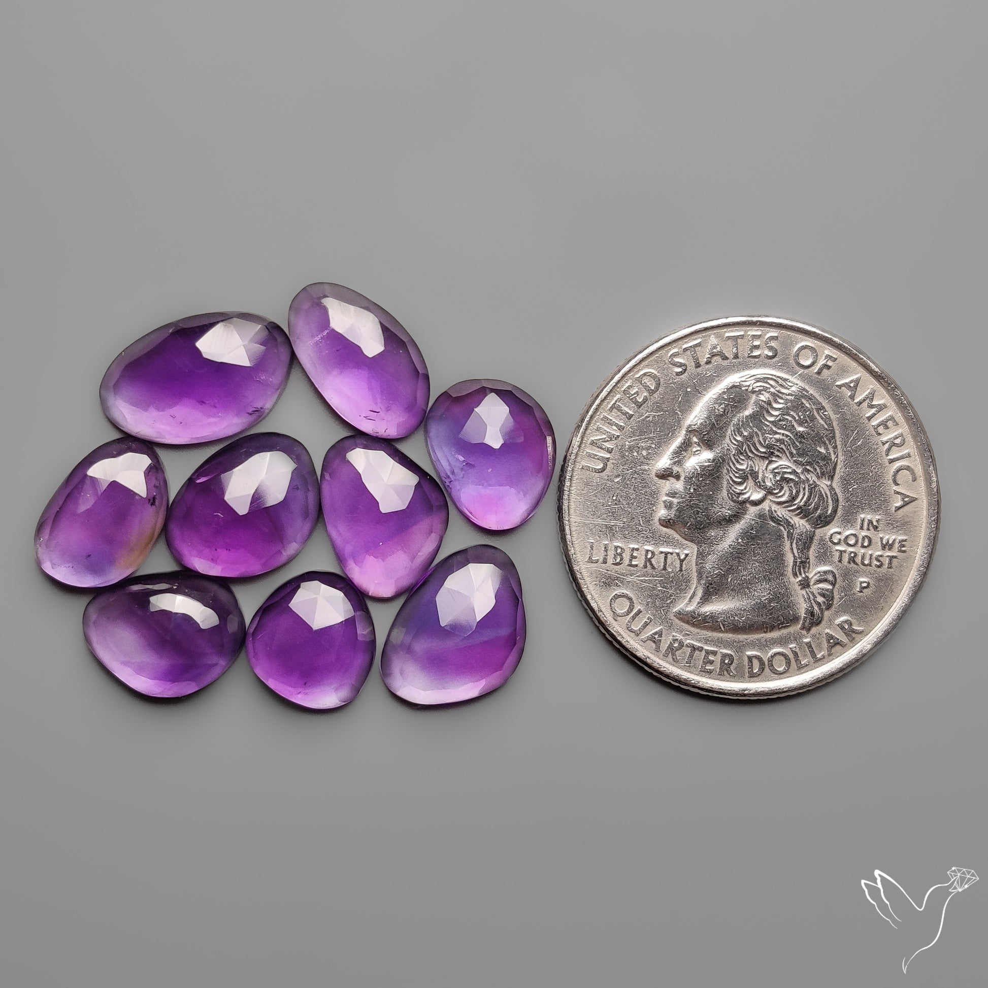 Rose Cut Amethysts Lot