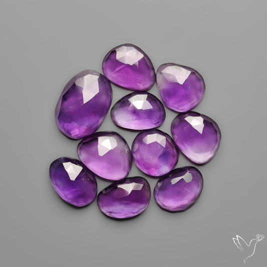 Rose Cut Amethysts Lot
