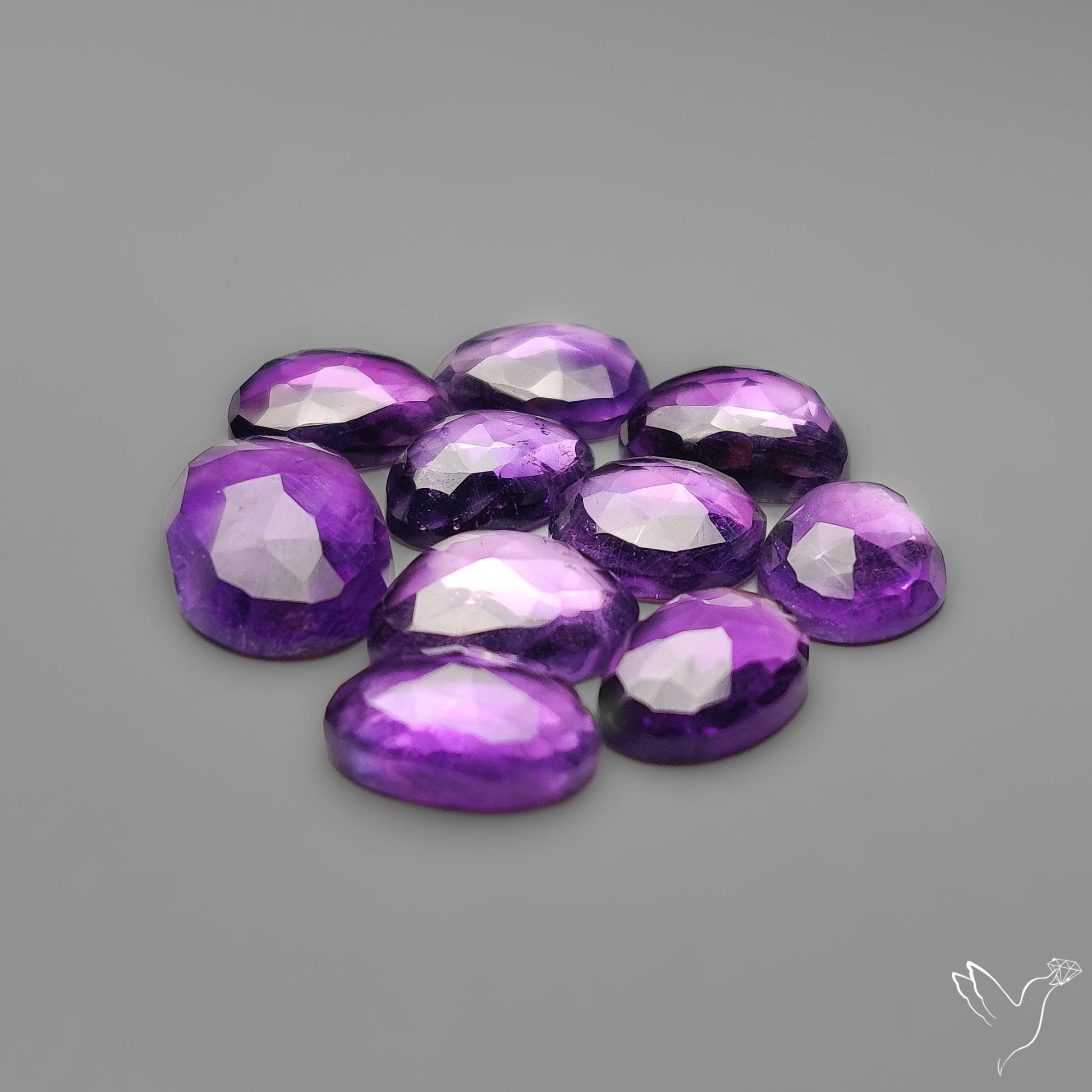 Rose Cut Amethysts Lot