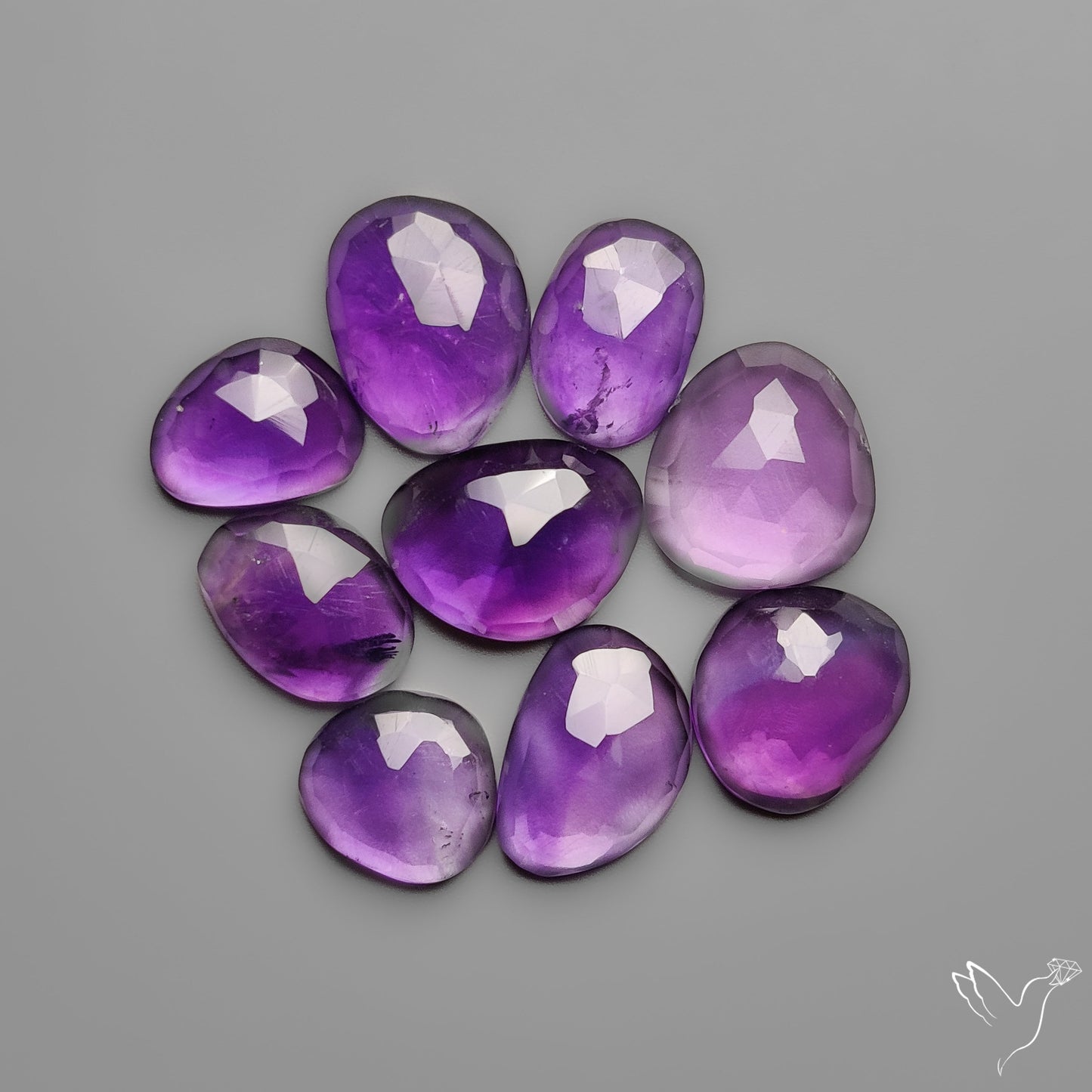 Rose Cut Amethysts Lot