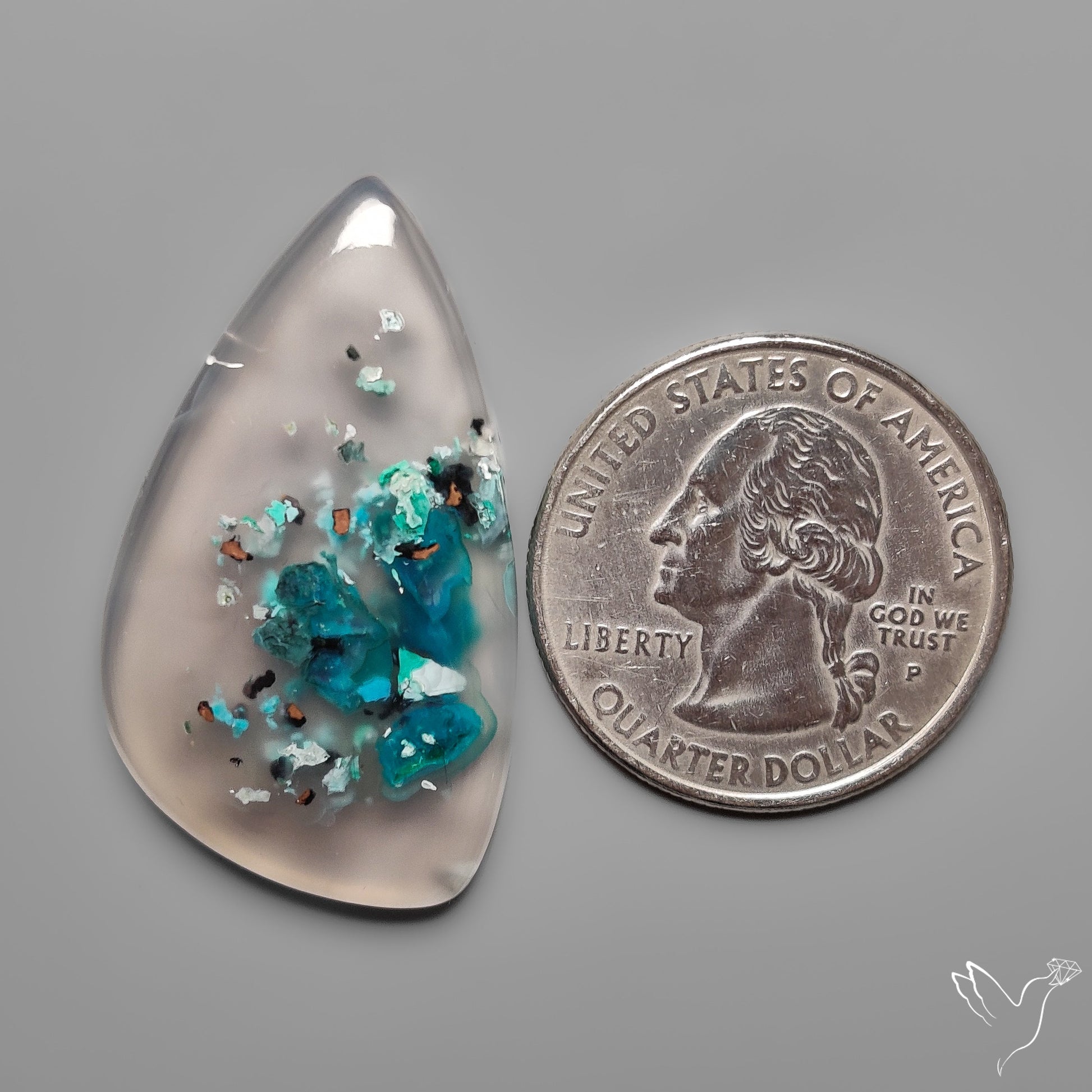 Confetti Gem Chrysocolla Cabochon from Arizona