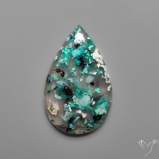 Confetti Gem Chrysocolla Cabochon from Arizona