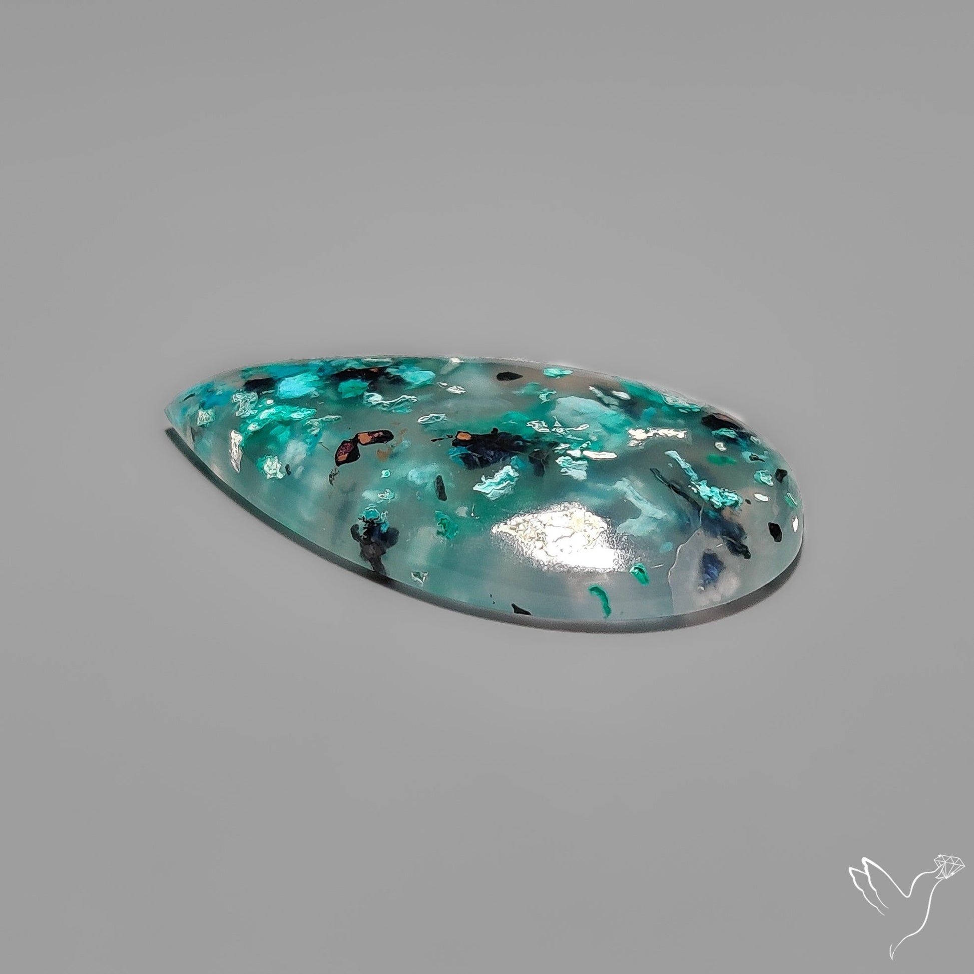 Confetti Gem Chrysocolla Cabochon from Arizona
