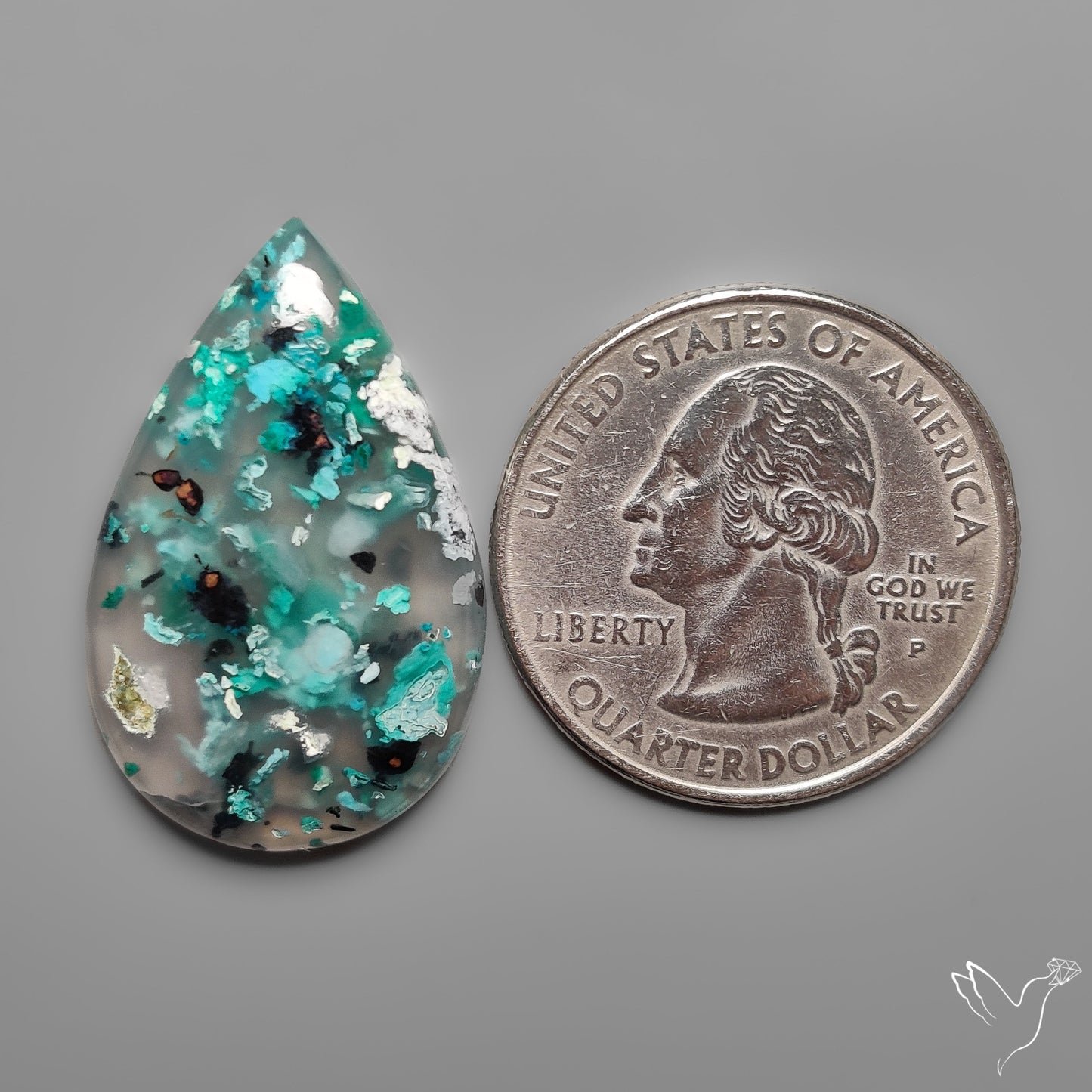 Confetti Gem Chrysocolla Cabochon from Arizona