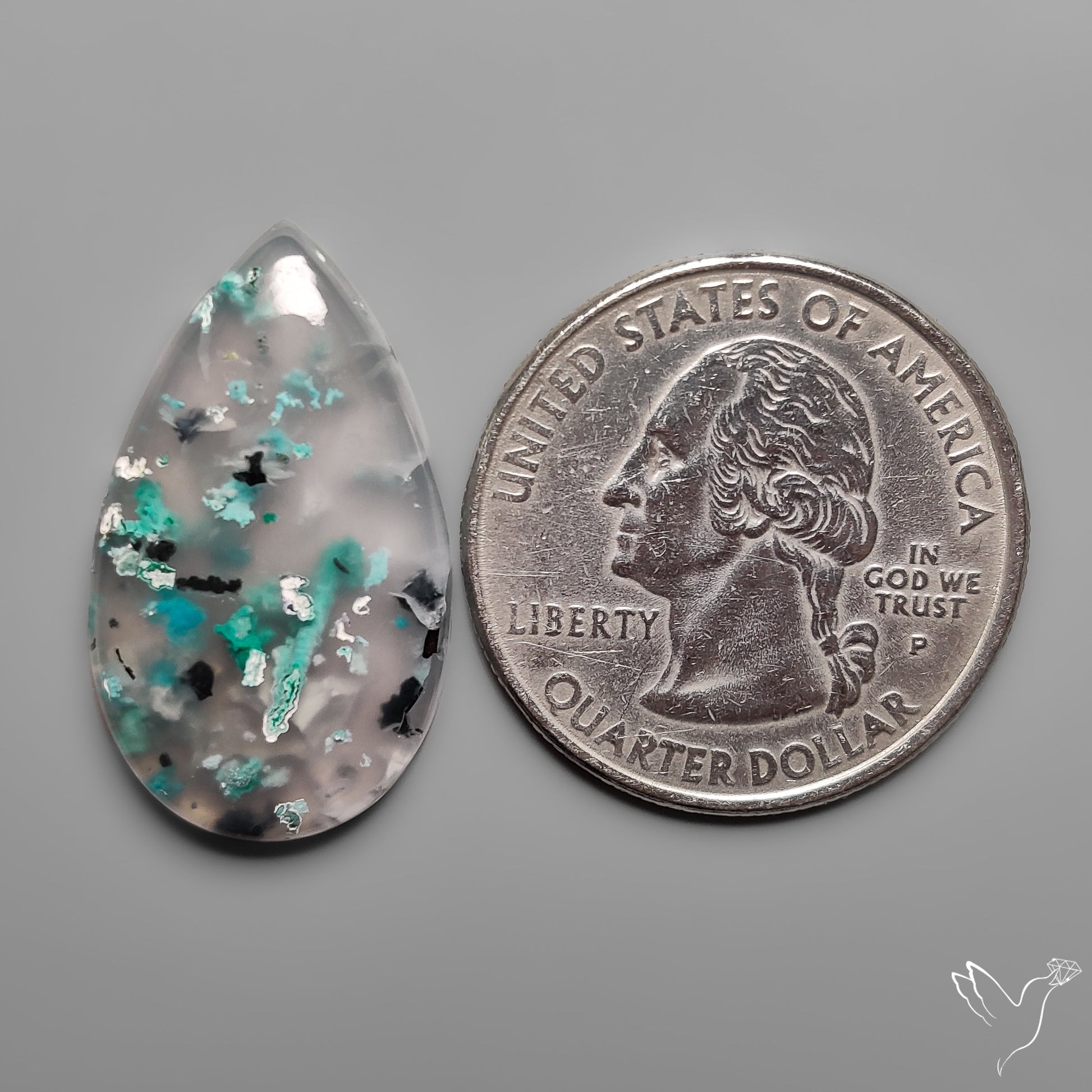 Confetti Gem Chrysocolla Cabochon from Arizona
