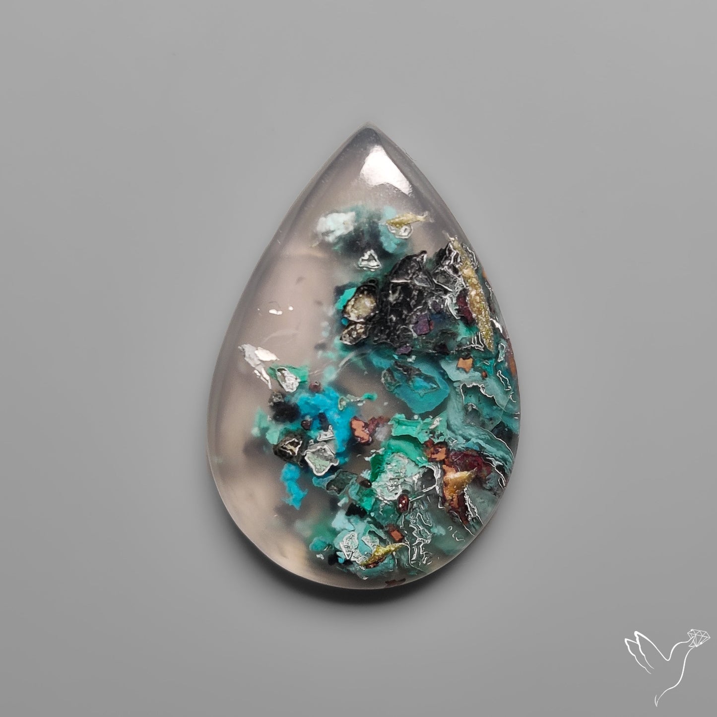 Confetti Gem Chrysocolla Cabochon from Arizona