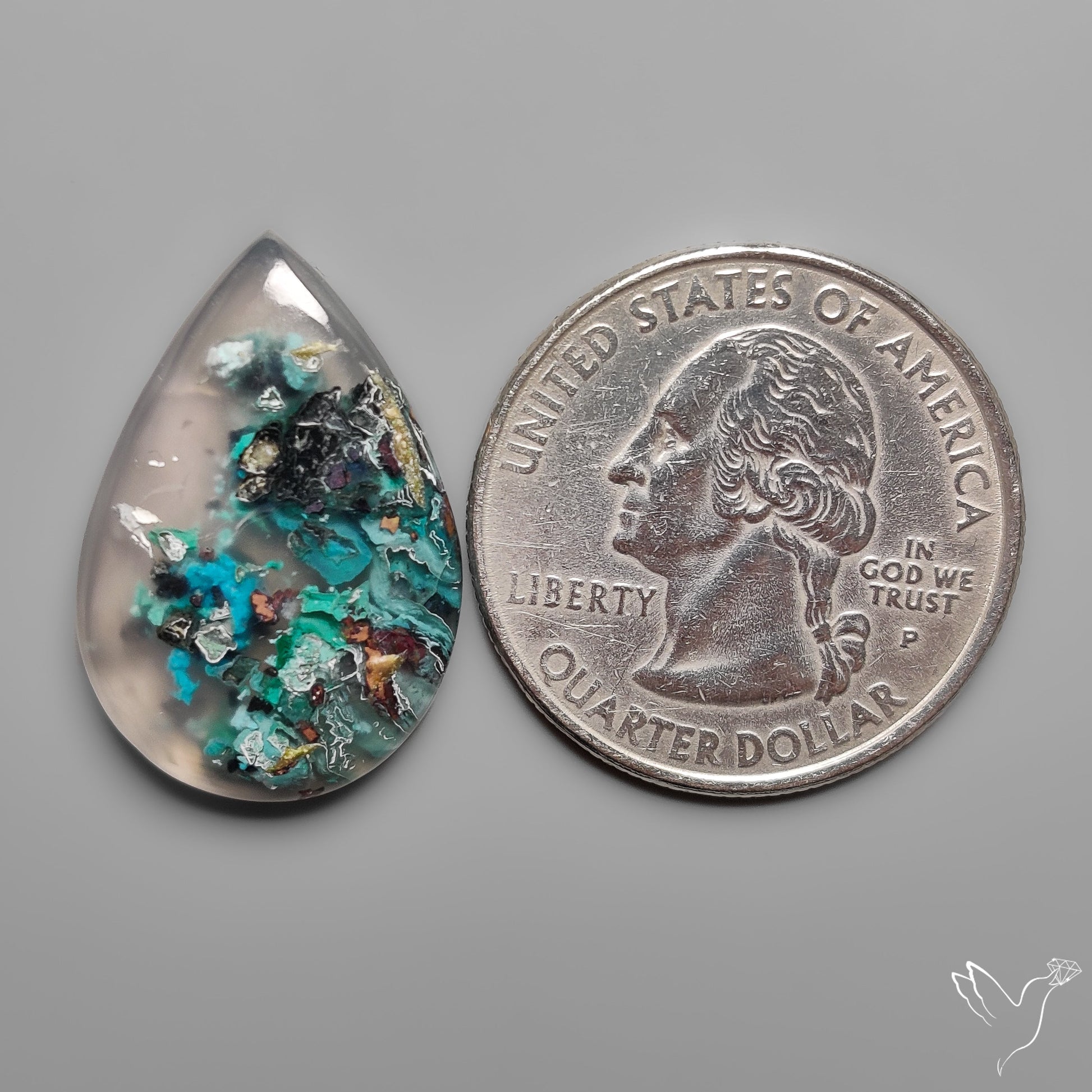Confetti Gem Chrysocolla Cabochon from Arizona