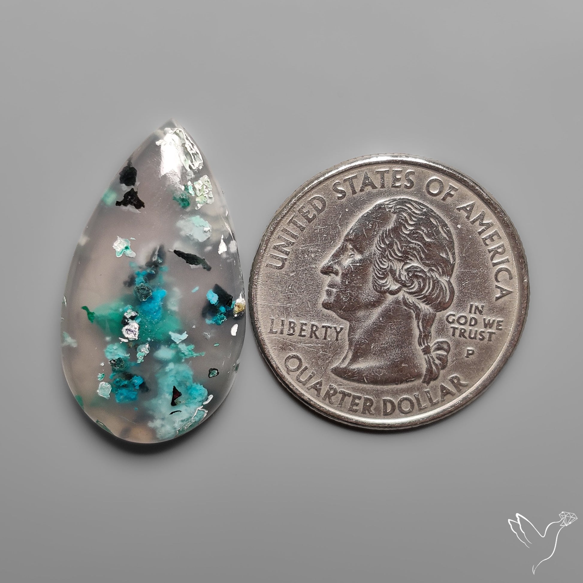 Confetti Gem Chrysocolla Cabochon from Arizona