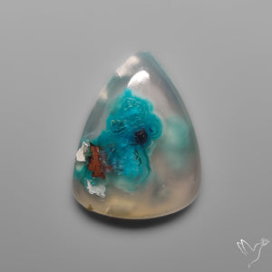 Confetti Gem Chrysocolla Cabochon from Arizona with Native Copper