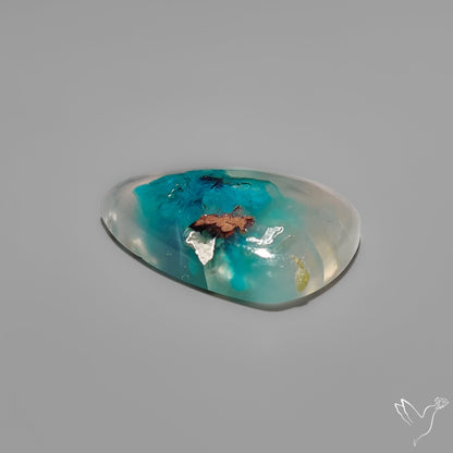 Confetti Gem Chrysocolla Cabochon from Arizona with Native Copper