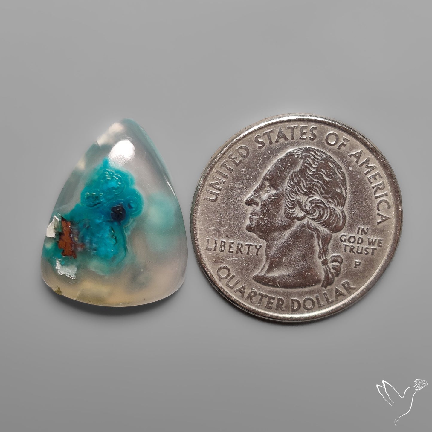 Confetti Gem Chrysocolla Cabochon from Arizona with Native Copper