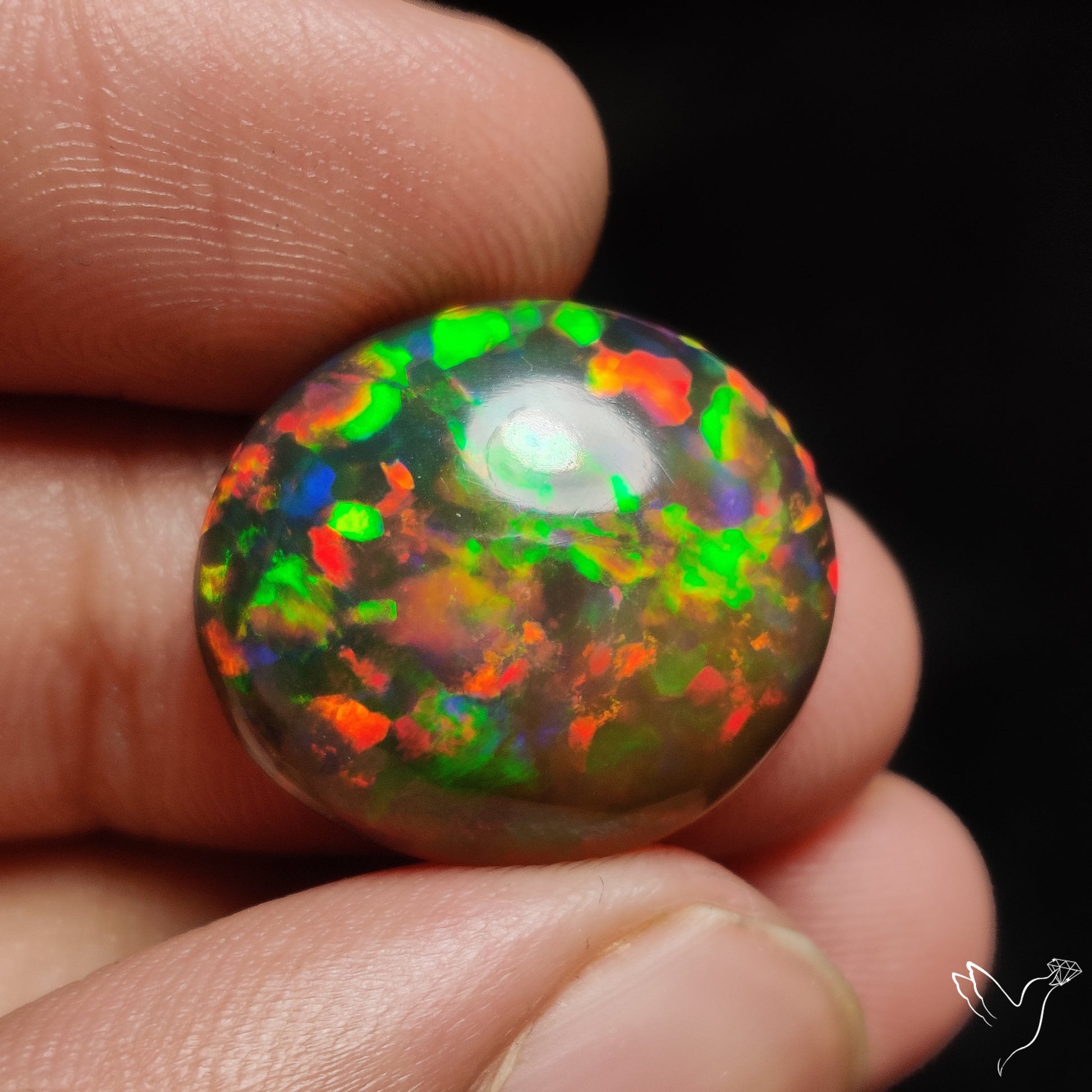 Ethiopian Black Opal Cabochon