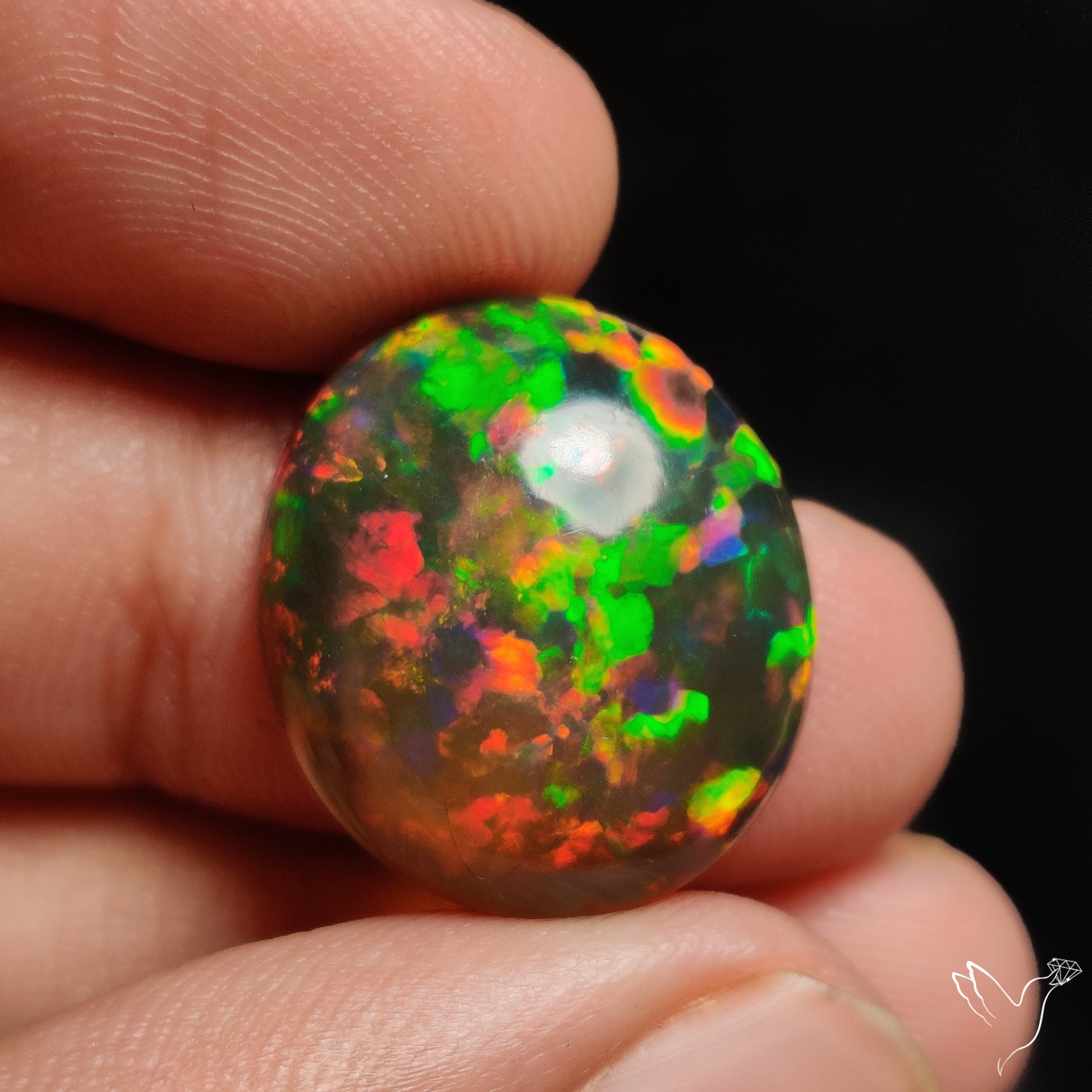 Ethiopian Black Opal Cabochon