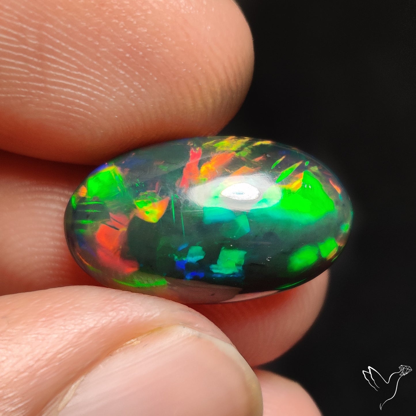 Ethiopian Black Opal Cabochon