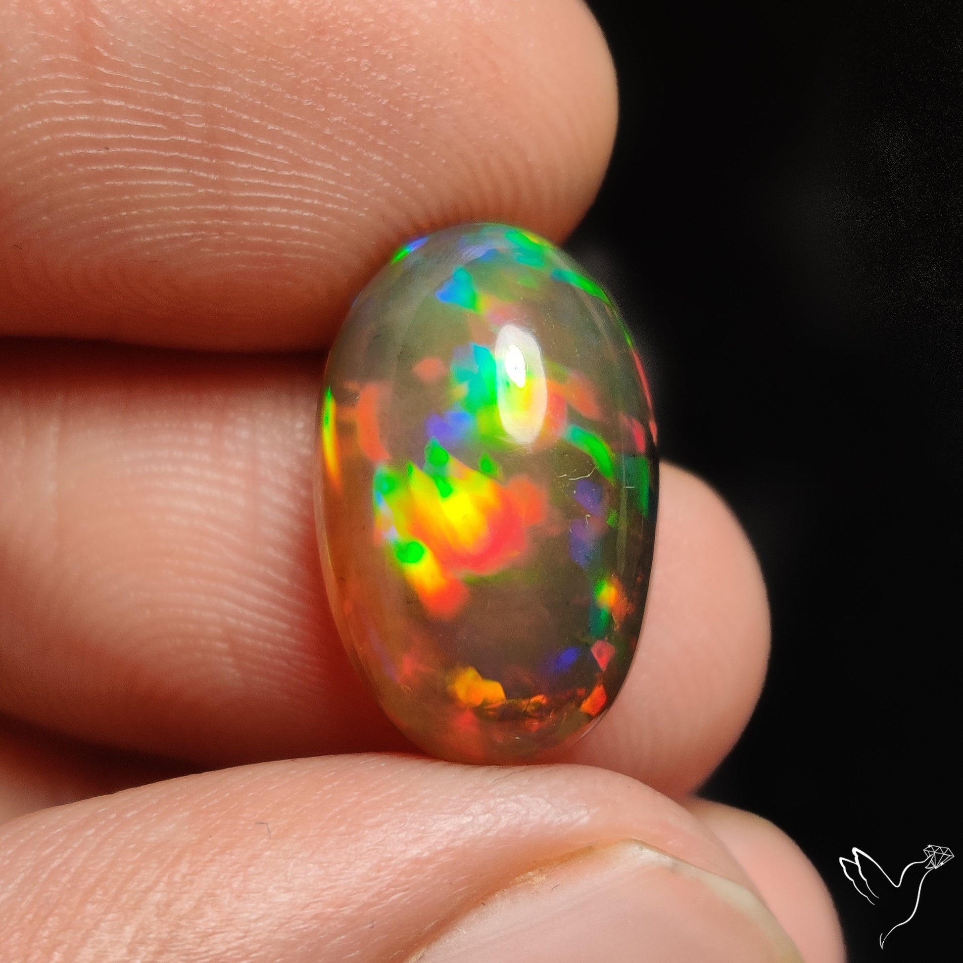 Ethiopian Black Opal Cabochon