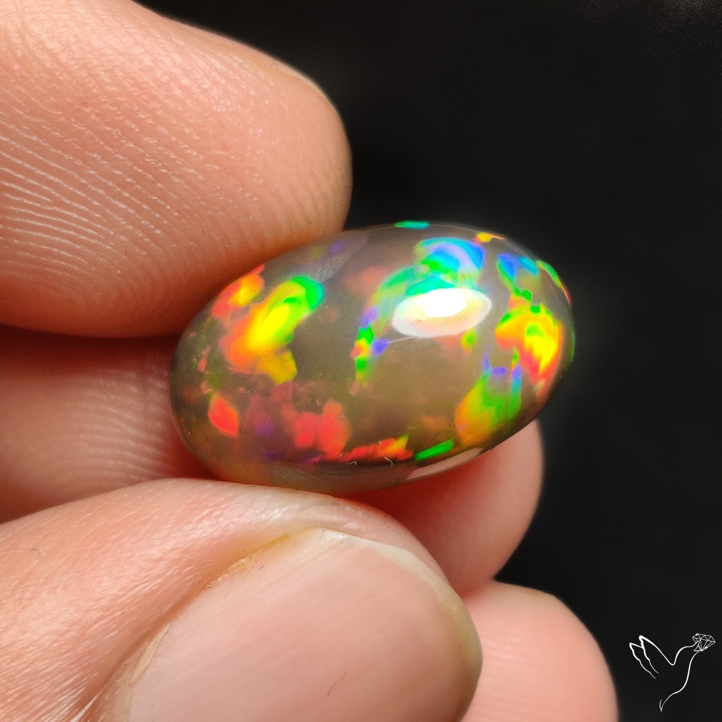 Ethiopian Black Opal Cabochon