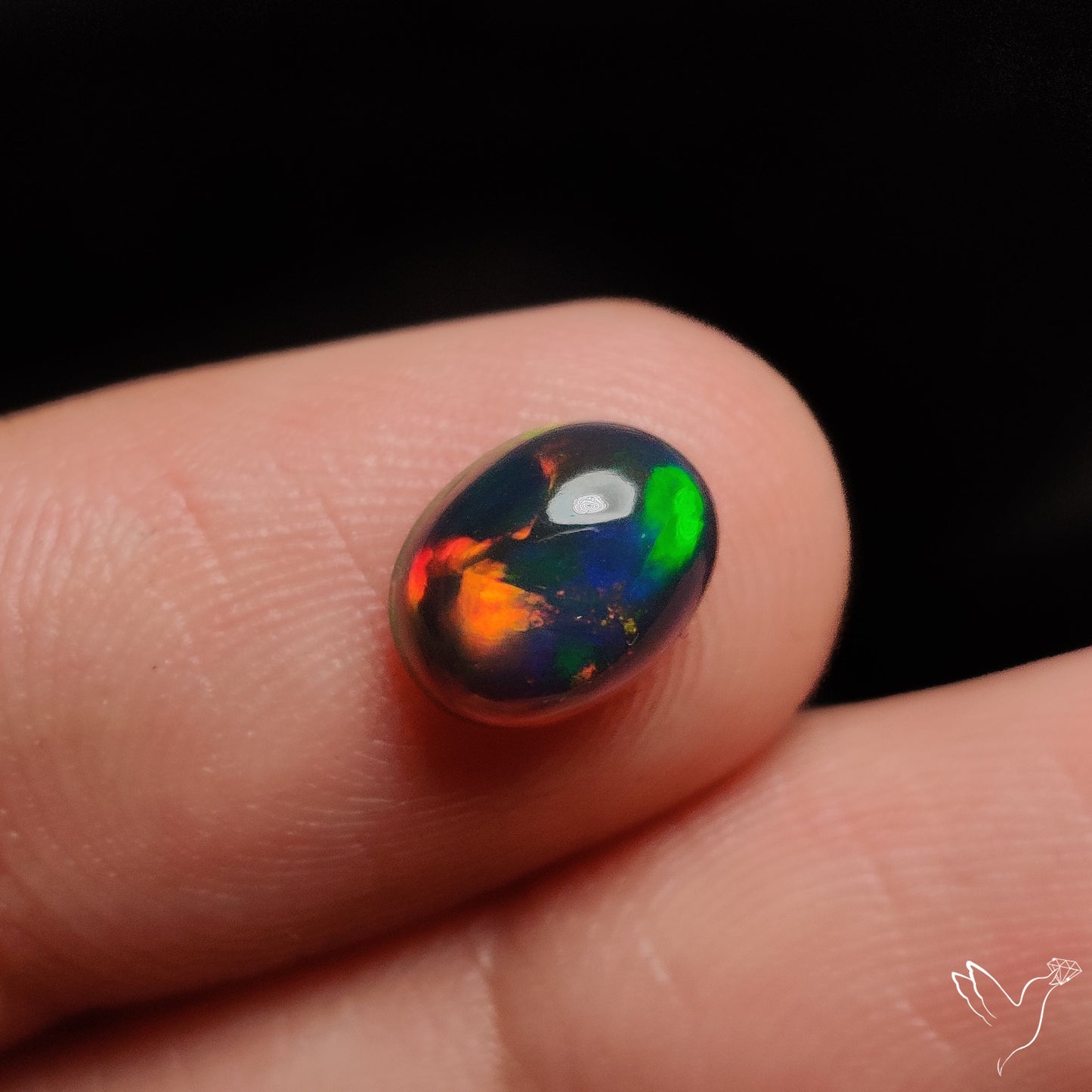 Ethiopian Black Opal Cabochon