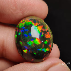 Ethiopian Black Opal Cabochon