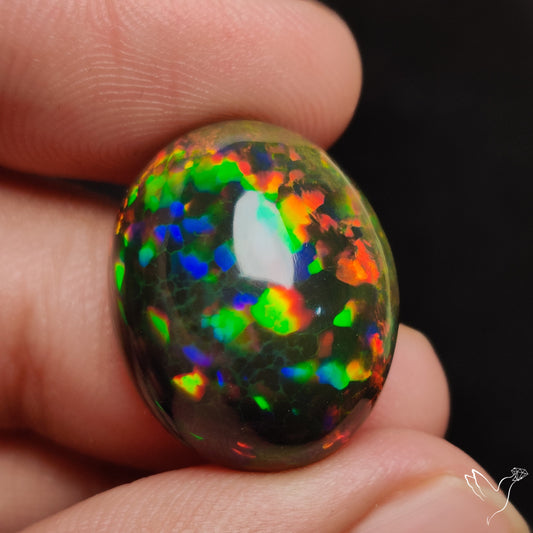 Ethiopian Black Opal Cabochon